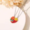 Chaînes élégant amis pendentif collier pour femmes couleur réglable BFF Hamburger frites géométrique tour de cou bijoux accessoires