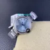 A6 Women's watch Automatic mechanical movement Size 33MM 316L fine steel Quenched steel blue pointer Sapphire crystal glass waterproof