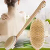 Bath Brushes Sponges Scrubbers Woody Long Handle Bath Brushe Wood Color Detachable Back Rub Tools Bristles Cleaning Brush Bathroom dh999