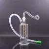 Mini Small Coloful Glass Oil Burner Bong Water Pipes Inline Matrix Perc 10mm Joint Recycler Ice Catcher Dab Rig con tubo e tubo flessibile per bruciatore a nafta in vetro piegato