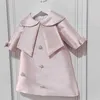 Robes de fille fleur fille rose robe enfants anniversaire robes de baptême pour enfants élégant dentelle arc robes filles Boutique vêtements de fête A2340 W0314