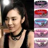 Choker Fashion 1 PCS Kobiet Dziewczęta Punk Serce Dangle Wiselant Sain Goth Skórzany naszyjnik Przylot Ras de CoU