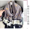 Designer style popular scarf women's shawl scarf cotton hemp texture matching spring and autumn style love pattern