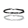 Designersmycken Armband Par S925 Sterling Silver Armband Herr Alfabetet Flätad Hand Rep Love