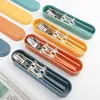 Dijksiesets Reis Portable medewerkers bestek Set 304 roestvrijstalen lepel lepel vork flatware Hygiëne Case voor camping