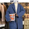 Herr ull blandar Kapments Män Solid Winter Thick Trench Coat 2023 Mens Overdimensionerade färgglada stora fickor Jackor Rockar Male Kpop Casual Wind