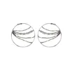 Brincos de argolas de moda geométrica strass para mulheres tamel de metal tamel círculo 2023 jóias para meninas tendências