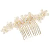 Headpieces brud hår sida kamklipp tiara lyxig rörig bulle maker med pärlor för bankett bröllopsklänning