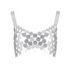 Canotte da donna Paillettes lucide Crop Top Corsetto push up Gilet Abiti Reggiseno glitterato Top per Clubwear Abbigliamento da ballo estivo Party Festival