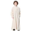 Ethnic Clothing Islamic Boys Jubba Thobe Thawb Kaftan Muslim Abaya Prayer Long Sleeve Children Robes Kids Ramadan Casual Dress Robe