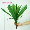 装飾的な花58cm 19LEAF人工大蘭草束緑のプラスチック植物偽の枝DIYクラフトパークエルホームデコレーションプロップ
