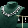 Necklace Earrings Set 013845 Fashion Jewelry For Women And Boat Shape Cubic Zirconia Dubai Bridal Party Gift Wedding Accessories