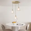 Lampade a sospensione Lampada a luce nordica in vetro Color rame Homestay Creativo minimalista E27 Paralume trasparente per ristorante