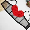 Women's Tanks Carnival Valentine's Day Love Camisole Women Sexy Perspective Hand-Embroidered 3D Flower Decoration Bustier Bra Tank Tops