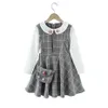 Girl's Dresses Girl Dress Plaid Pattern Girl Party Dress Patchwork Children Party Dress With Bag Teenage Clothes For Girls 6 8 10 12 14 W0314