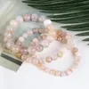 Strand Natural Sakura AgatesStone Armband Pärla smycken gåva för män Magnetiska hälsoskydd Kvinnor 6 8 10mm