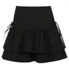 Rokken Kalevest Y2K Gothic Mini Black Acubi Fashion Women Coque Bandage Short Rave Outfits Kleding voor vrouw