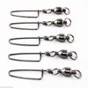 100pcs 0#-10# High Strength Fishing Ball Bearing Swivel Connector With Coastlock Snap Welded Ring Copper Body & Stainless Steel Hooks