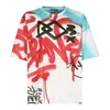 Camisetas de hombre Camiseta de punto de algodón con estampado de grafiti-Camiseta de algodón con pintura en aerosol Estampado de grafiti 68619