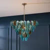 Pendant Lamps European And American Light Luxury Creative Colored Glass Living Room Lamp Simple Household Design Sense Chandelier