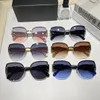 サングラス女性のための夏キャットアイスタイル C 抗紫外線 8356 レトロプレートオーバルリムレスサングラスファッション眼鏡ランダムボックス