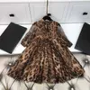 Mädchen Kleider 2021 Frühling Herbst Druck Leopard Mädchen Kleider Kinder Mädchen Chiffon Kleid Kinder Kleidung W0314