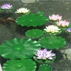 Dekorativa blommor konstgjorda blad flytande skum lotus falsk dammdekor för akvarium pool plante artificielle party leverans