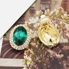 Backs oorbellen mode geometrische ronde kristallen clip voor vrouwen vintage strass earring klassieke bruiloftsfeestje sieraden geschenken