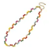 Kedjor go2boho tusensköna blommor halsband smycken färgglada miyuki frö pärla handgjorda vävda halsband för kvinnor