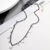 Collier ras du cou en acier inoxydable trèfle à breloques pour femmes chaîne de perles de cristal mignon Zircon colliers pendentifs bijoux