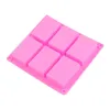 Cake Tools Practical Silicone Handmade Soap Mold 6 Gaten Rechthoekige gebakjes Bakware Bakware gemak van de hantering