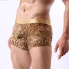 Underbyxor cockcon leopard sexiga herr underkläder boxare bulge förbättring påse män shorts glider sömlösa manliga trosor fancy märke