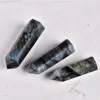 Decorative Figurines 1PC Natural Labradorite Quartz Crystal Point Tower Healing Stone Energy Ore Mineral Obelisk Home Decor Ornaments