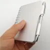 Notebook criativo de conchas de alumínio com o conjunto de suprimentos de estudantes de bobina de ligações de metal no bloco de metal conjunto