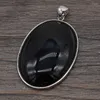 Colares pendentes de pedra natural gem negra bordando em forma de ovo artesanato artesanal fazendo acessórios de jóias de colar de diy 25x35mmpenda