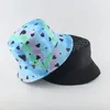 Cappelli da pescatore primavera estate Tie Dye Heart Print Cappello da pescatore reversibile Unisex Fashion Panama Beach Fishing Sun Cap