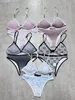 set bikini per donna bikini a vita alta stile vita alta Beach Bathing costume da bagno tinta unita reggicalze costume intero nuoto all'ingrosso