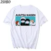 Mens Tshirts harajuku tshirt jujutsu kaisen tryckt unisex kort ärm t shirt cool tecknad anime casual tshirt manlig streetwear topps 230317