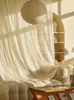 Zasłony zasłony w salonie Solidny lekki beżowy biały tiul wspaniały IG sypialnia balkon zaciemniający dekoracja domu