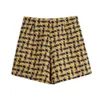 Shorts femininos Blsqr High Women Women Women Basted Plaid Fashion Saias Feminina Vintage Chic Casual Troushers Lady 2023