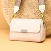 حقائب مسائية 2023 أزياء جلدية حقيقية نساء مربعة حقائب اليد واسعة حزام الكتف
