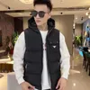 Gilet da uomo Designer Winter Down Uomo Donna Giacca antivento con cappuccio Gilet ricamato Parka Cardigan con cerniera Cappotto Giacche in cotone 4VWA