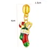 Keychains 30pcs/Lots Gold Color 6 Style Decorative Christmas Candy/tree/snowman/sock Keychain/Pendant Charm Accessories