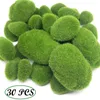 Dekorativa blommor marknadsföring! 30st 3 Size Artificial Moss Rocks Green Balls for Floral Arrangements Gardens and Crafting