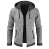 Men's Hoodies Hoody Pullover Sweatshirts Fashion Autumn Leisure Solid Color Streetwear Hooded Knit Cardigan Coat Maglione Da Uomo#3