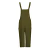 Women's Jumpsuits & Rompers Women Sleeveless Dungarees Loose Cotton Linen Long Playsuit Casual Jumpsuit