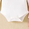 Giyim Setleri Doğan Bebek Bebek Kız Set Sevgililer Günü Boyu Kollu Romper ve Kalp Baskı Dürtünü Susma Elbise Baş Bandı Kıyafet