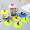 Couvercle de tasse en Silicone de dessin animé, Anti-poussière, étanche, pour thé, café, couvercle scellé, joint Anti-poussière, aspiration, tasse hermétique, outil réutilisable, couvercle pour verres