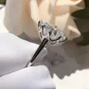 Cluster Rings Princess Cut 6ct Simulated Diamond CZ Ring 925 Sterling Silver Promise Engagement Wedding Band för Women Party Jewelry