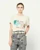 Dames T-shirt 23SS Isabel Marant Dames Ontwerper Mode Klassiek Katoenen T-shirt Nieuw IS Dames Letter Color Blocking Bedrukking Ronde hals Korte mouw T-shirt Vier kleuren